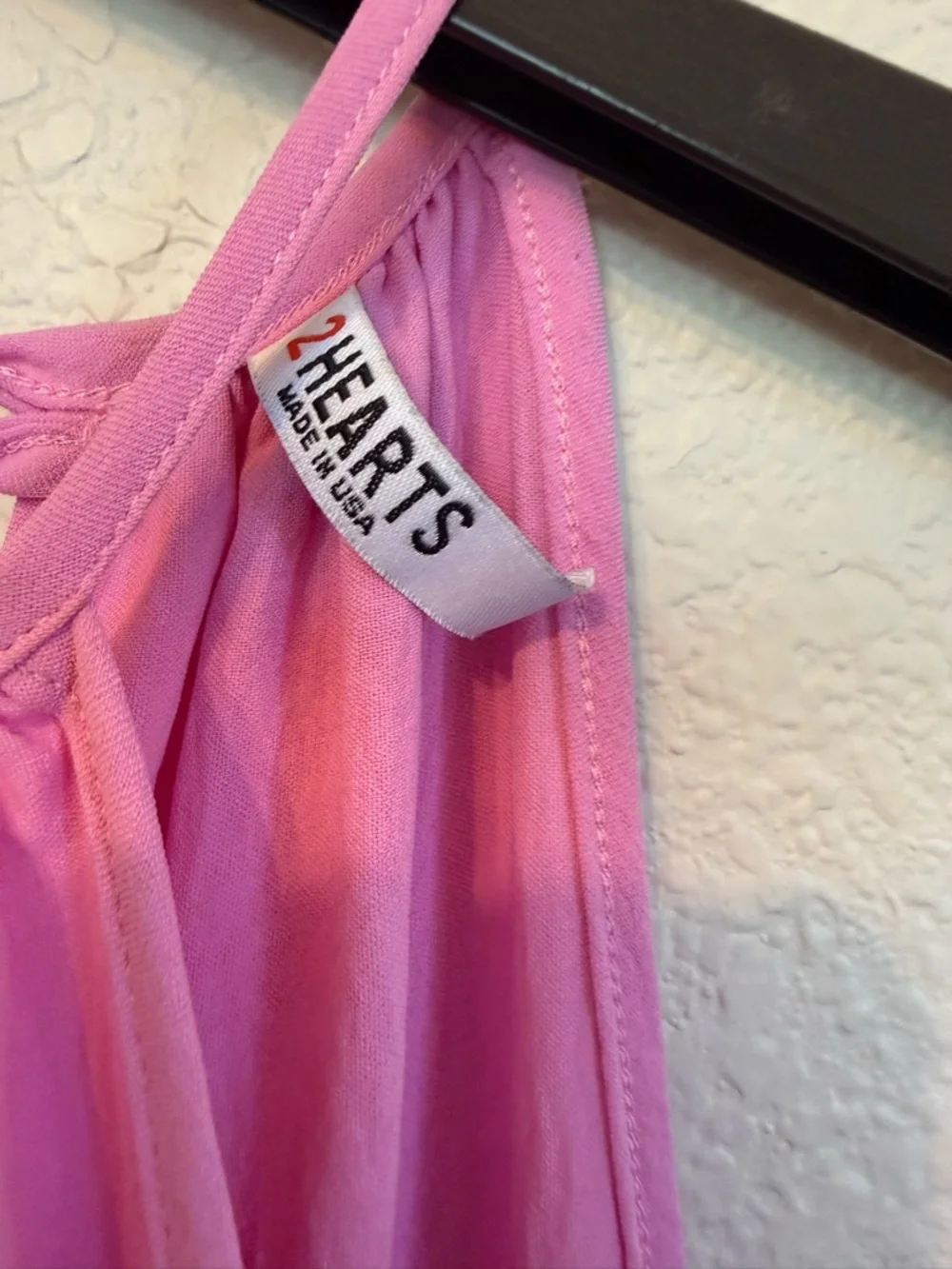 Sleeveless Pink Halter Maxi Dress large 2 Hearts - Picture 6 of 12